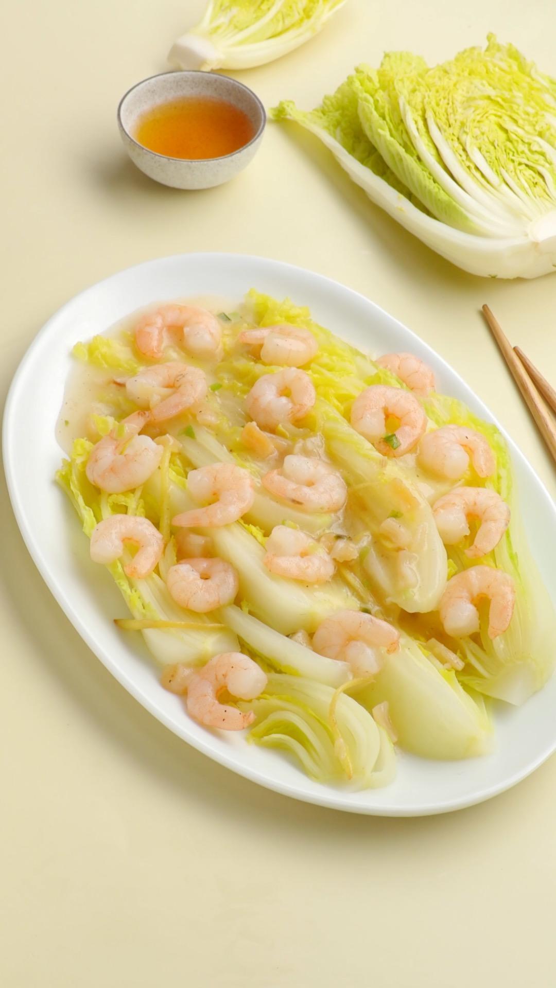 虾仁干贝娃娃菜的做法