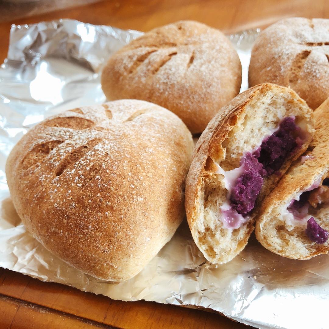 超软低脂可可全麦紫米麻薯奶酪欧包