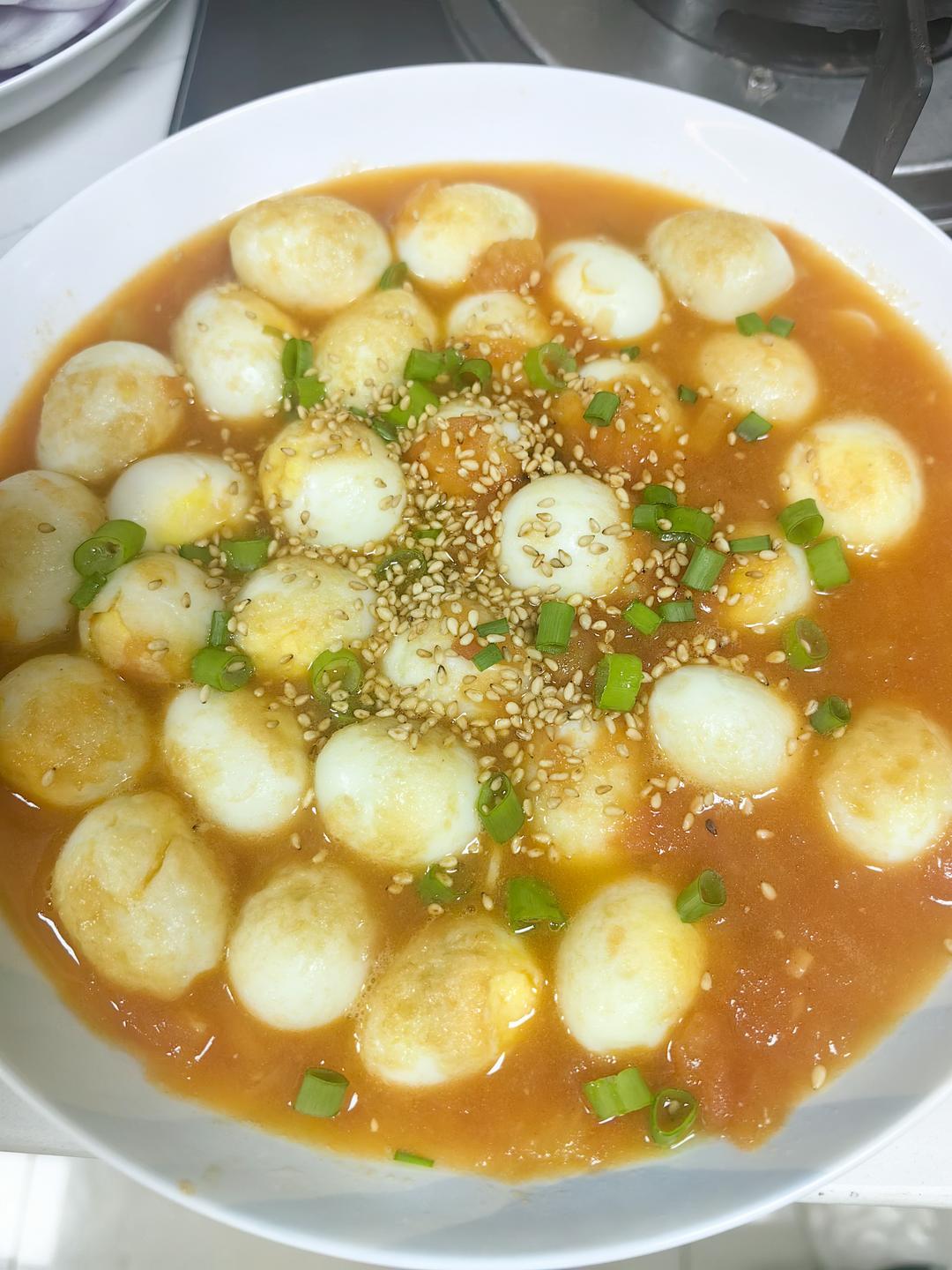 茄汁虎皮鹌鹑蛋