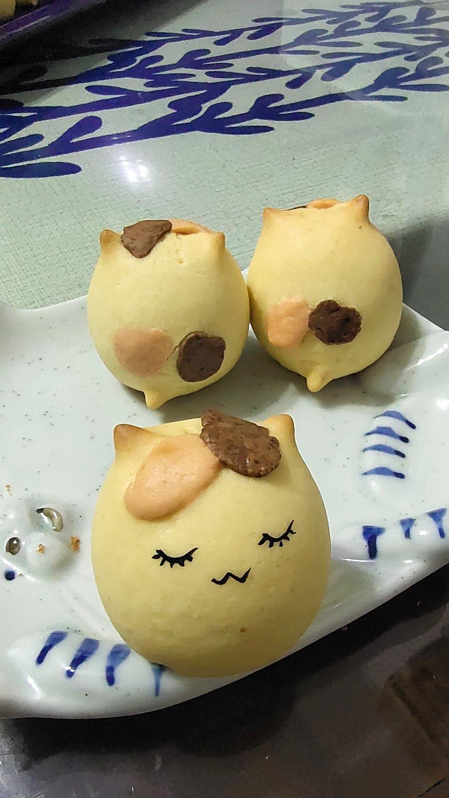 软萌可爱的日式猫咪烧果子 奶香浓郁 超简单