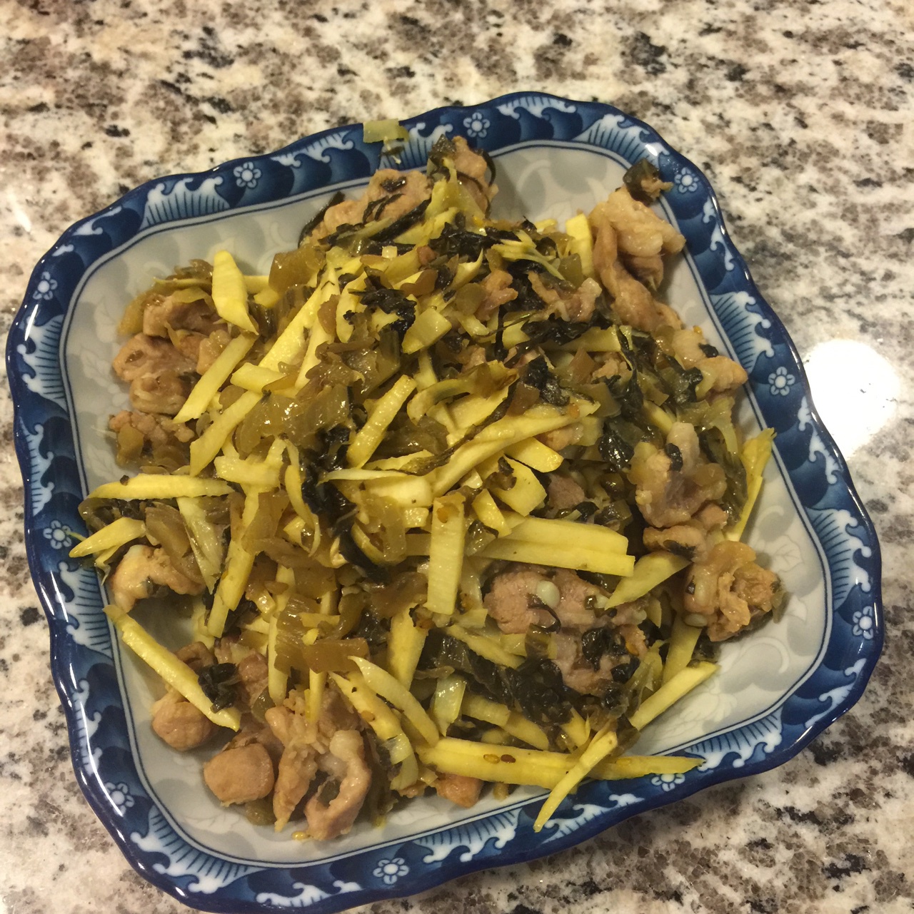 雪菜冬笋炒肉丝