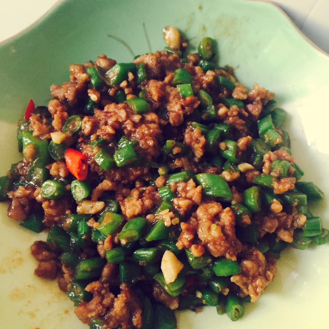 肉沫豆角下饭菜