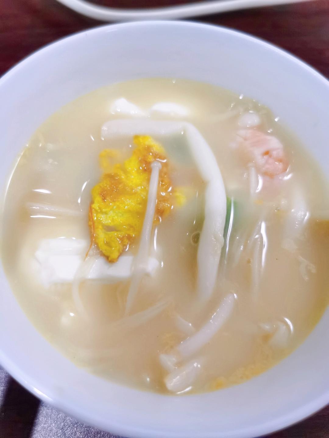 低脂低卡❗️菌菇豆腐鲜虾蛋汤