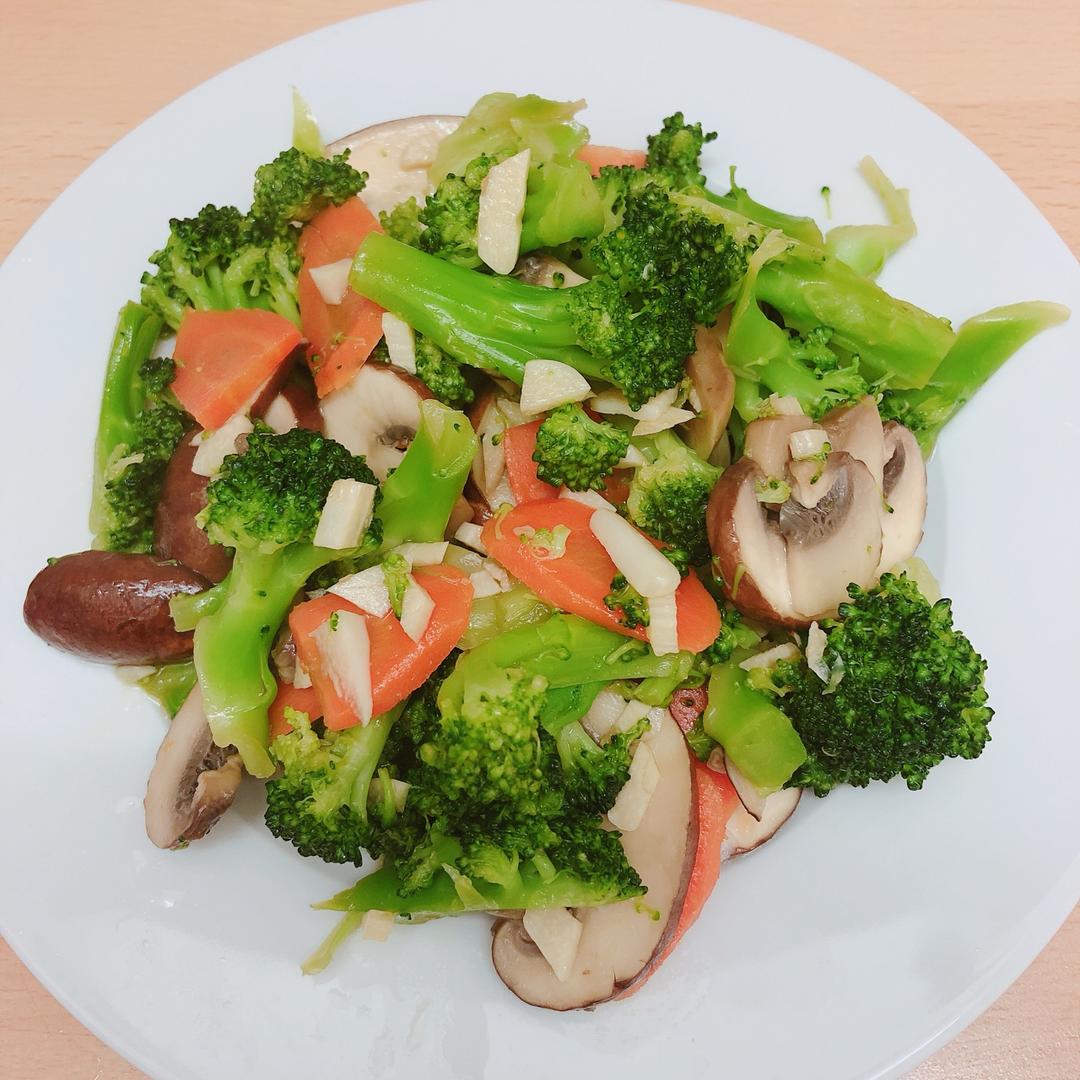 kimi0070做的百姓人家——西兰花胡萝卜炒蘑菇