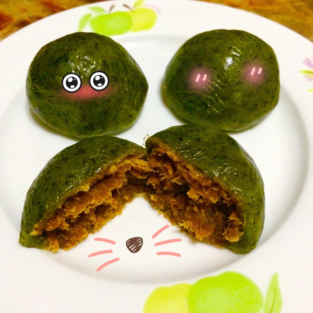 网红青团～～咸蛋黄肉松青团
