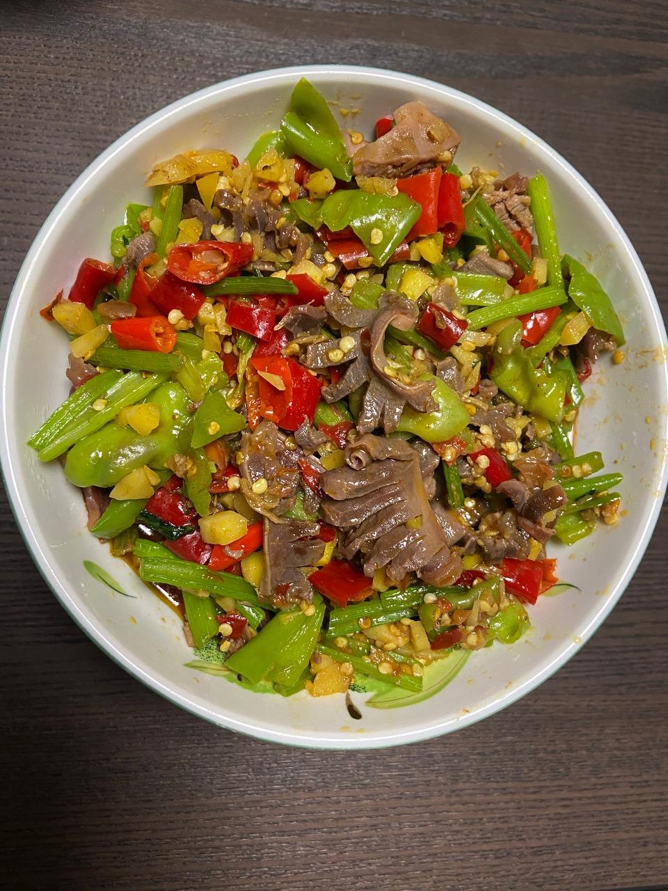 爆炒鸭胗超下饭😋😋😋的做法