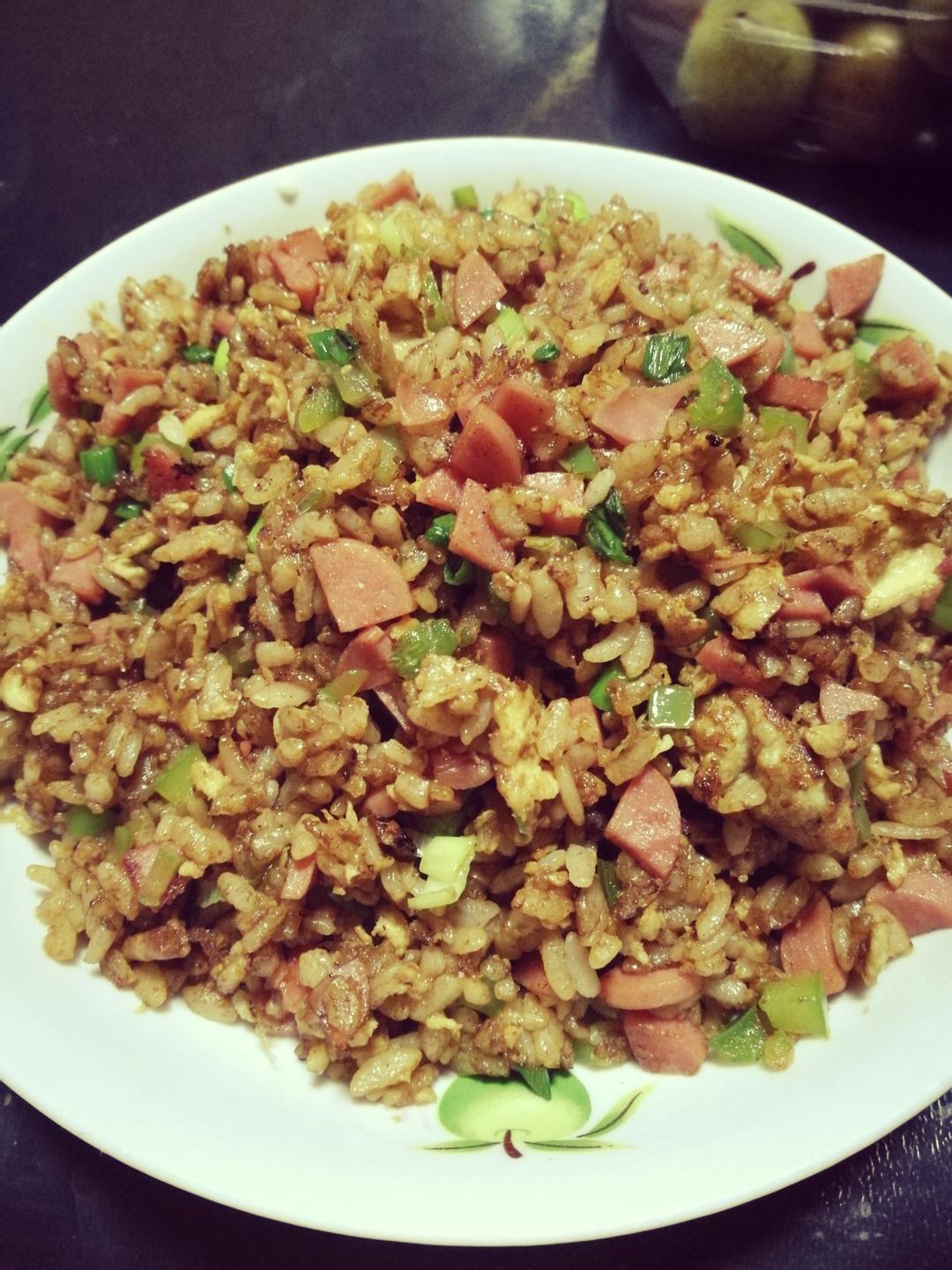 小时候的酱油炒饭