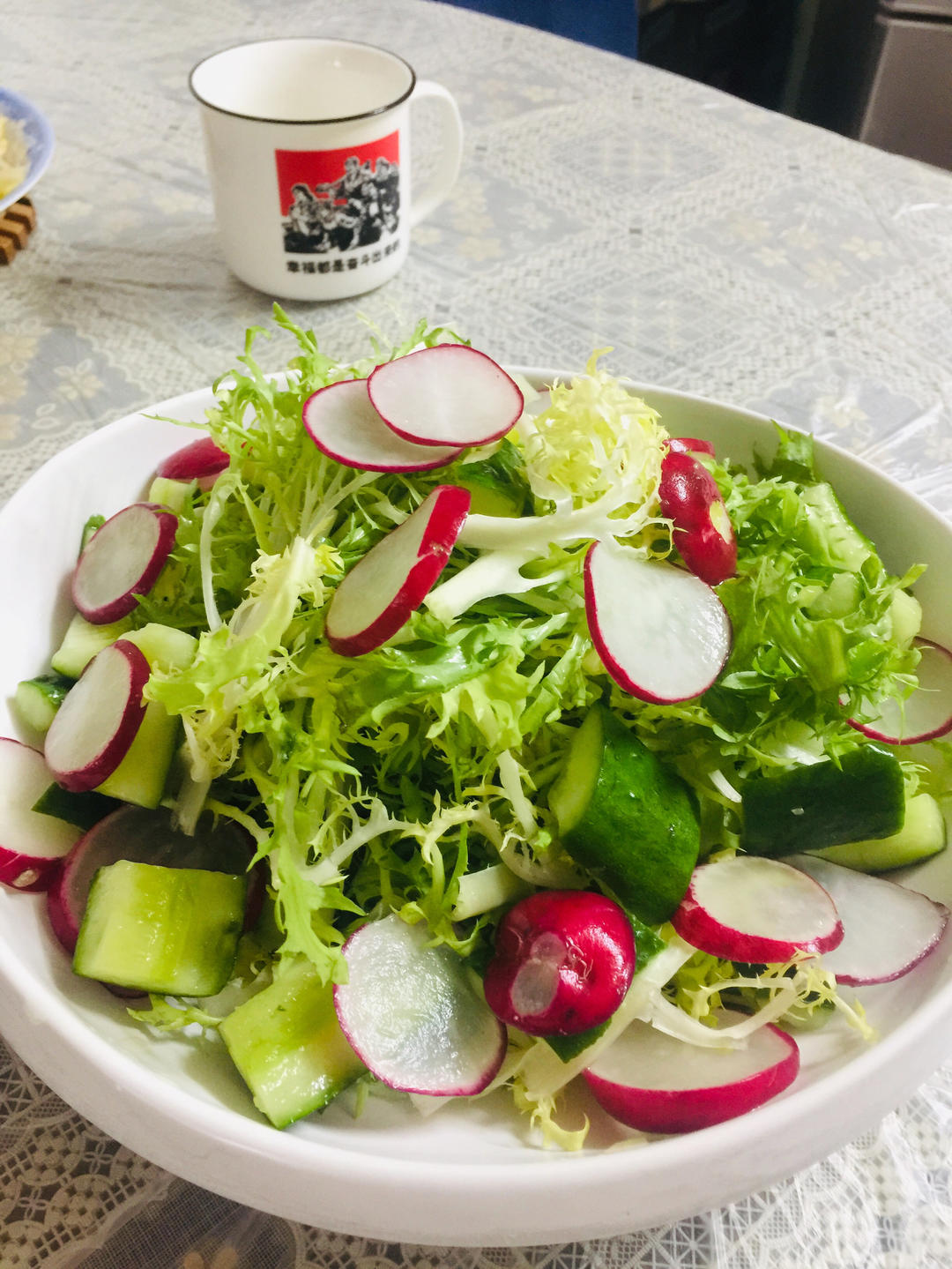 凉拌豆皮黄瓜苦菊菜（酸辣汁版）