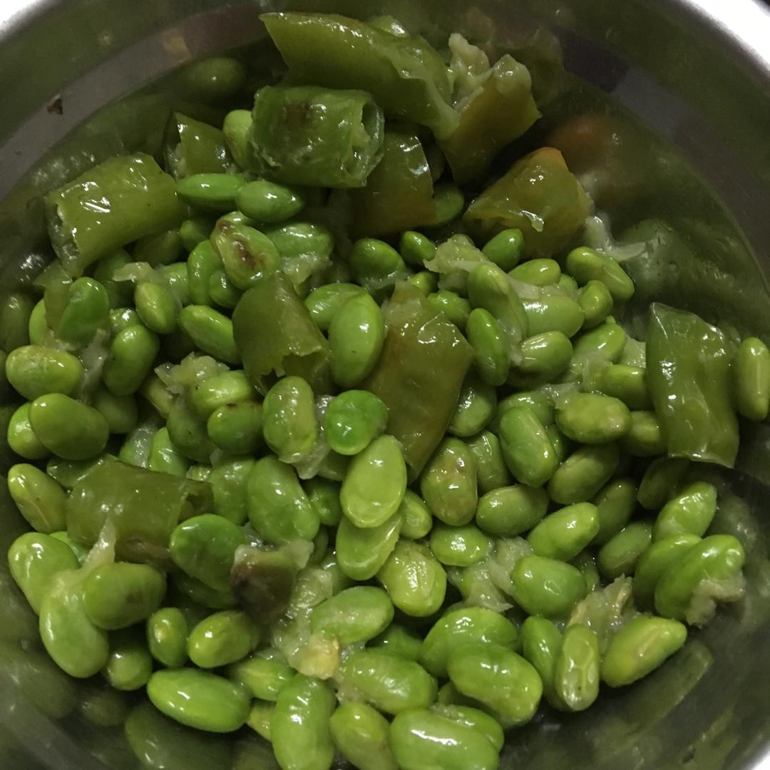 若安好若余生做的青椒炒毛豆
