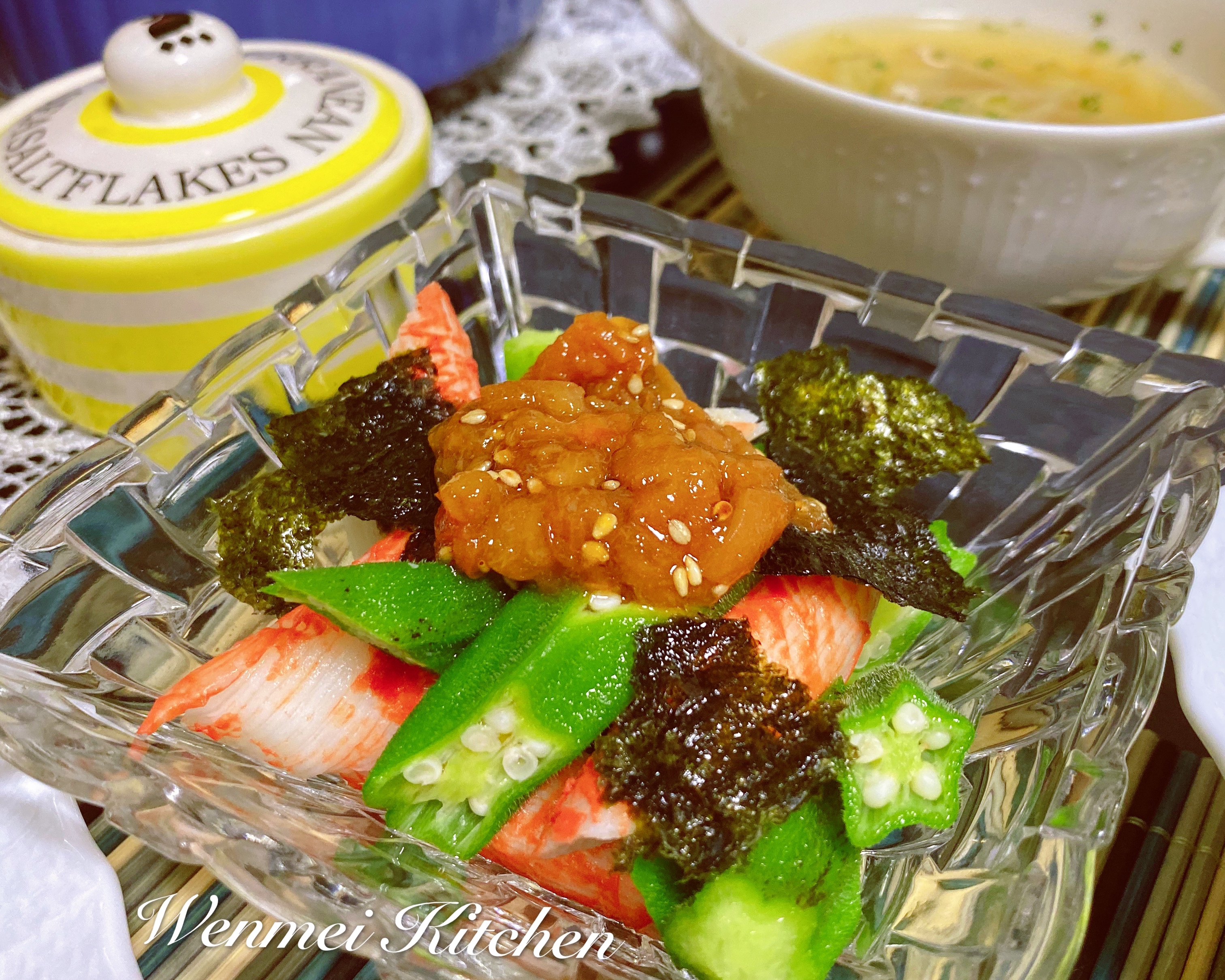 日式小菜梅子海苔拌秋葵的做法步骤图 文美厨房 下厨房
