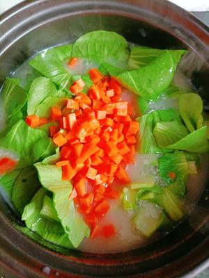 好吃的蔬菜肉丁粥的做法 步骤7