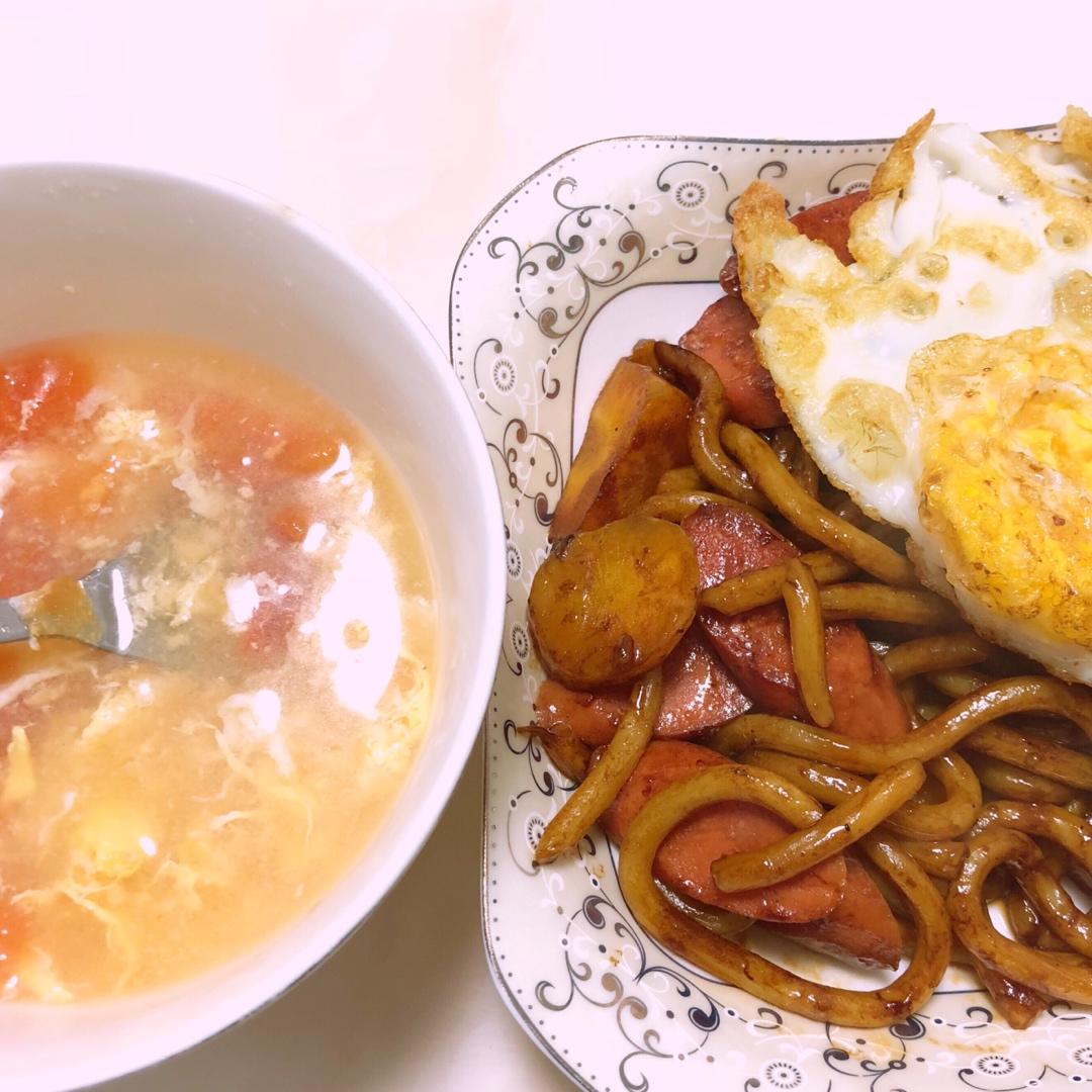 好吃哭的「鸡蛋炒乌冬面」