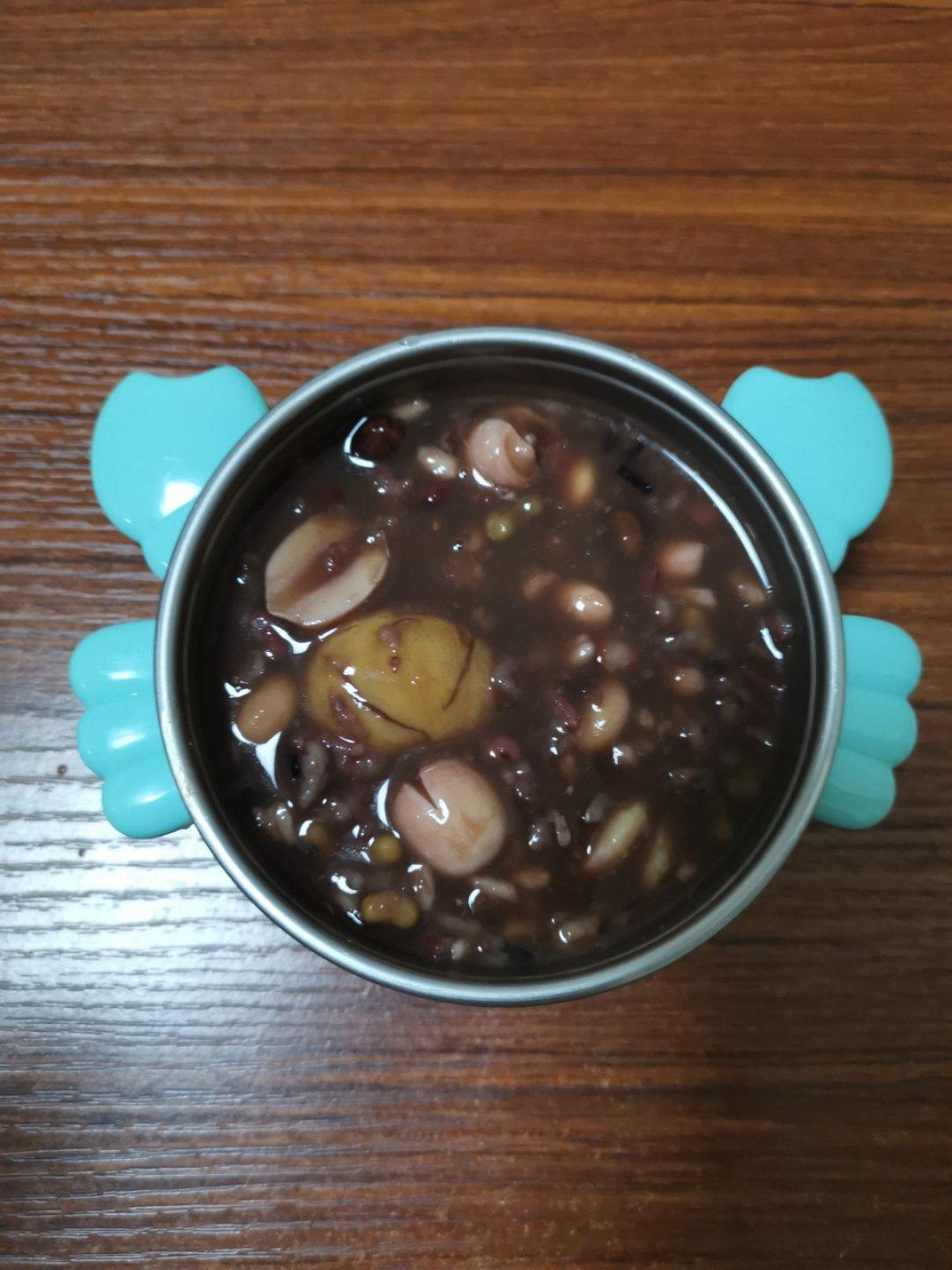 冬日暖暖红豆栗子粥