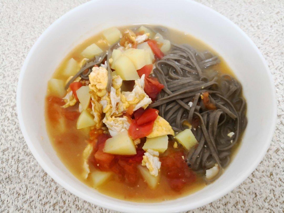 西红柿鸡蛋豆腐荞麦面【减脂餐】