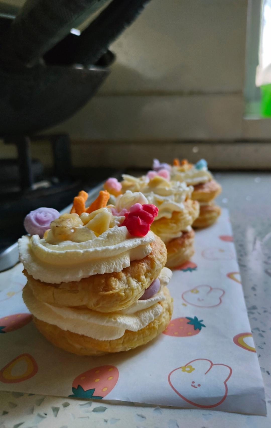 几个蛋挞皮就搞定的家庭版拿破仑～