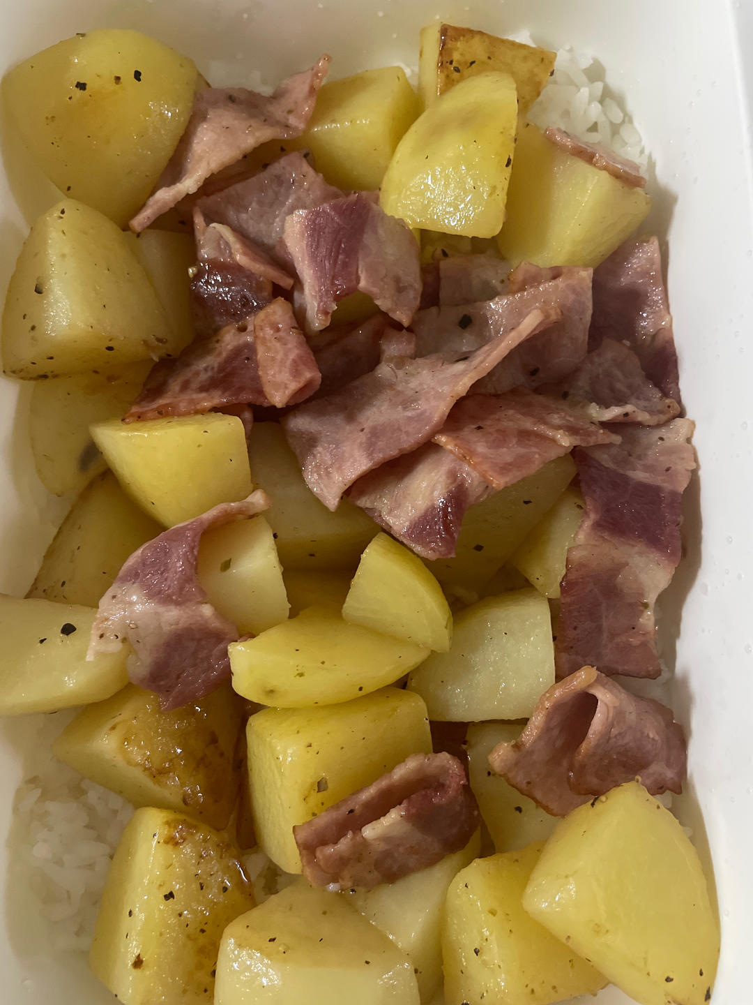 超级快手菜：培根炒土豆