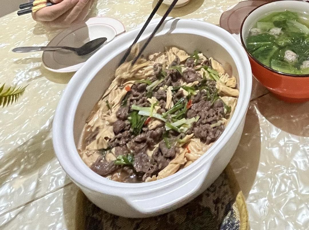 强强联手的腐竹焖牛肉