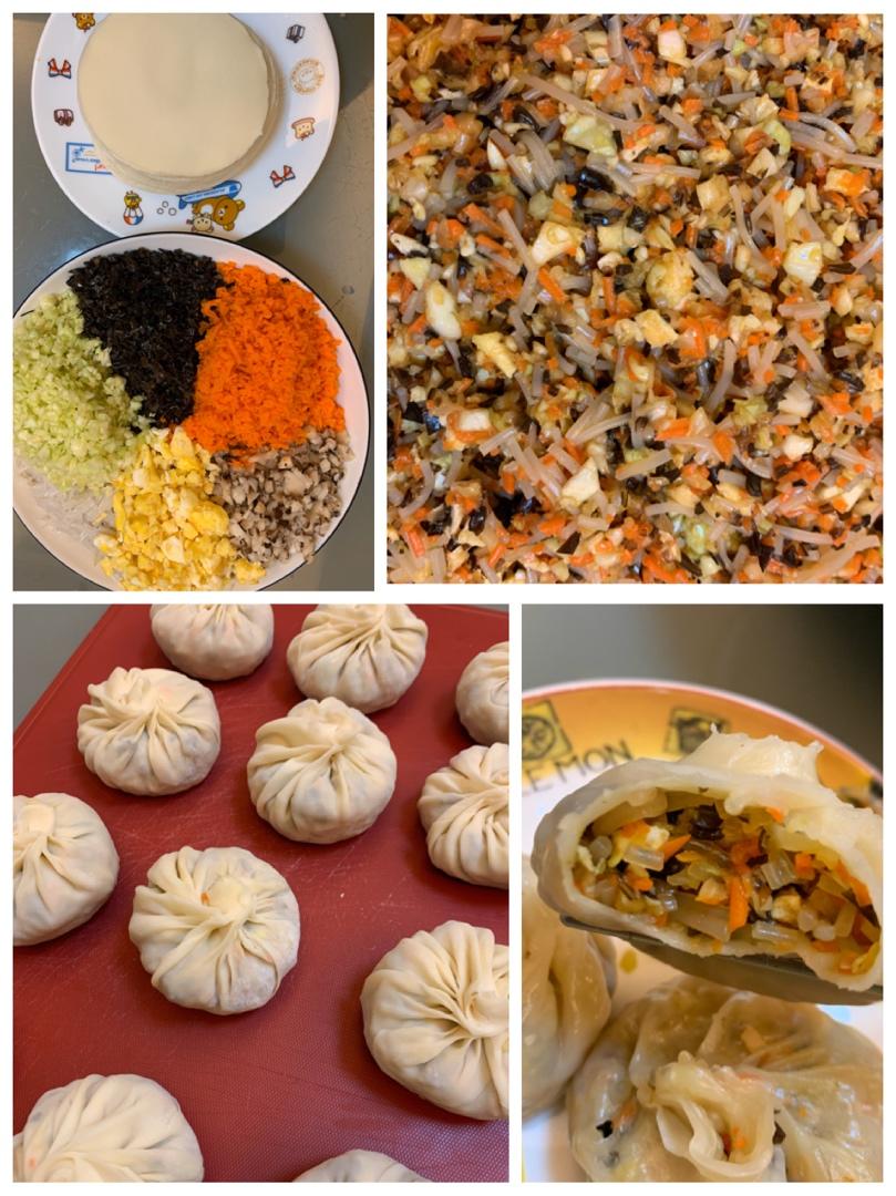 薄皮馅多的素包子（饺子皮版）