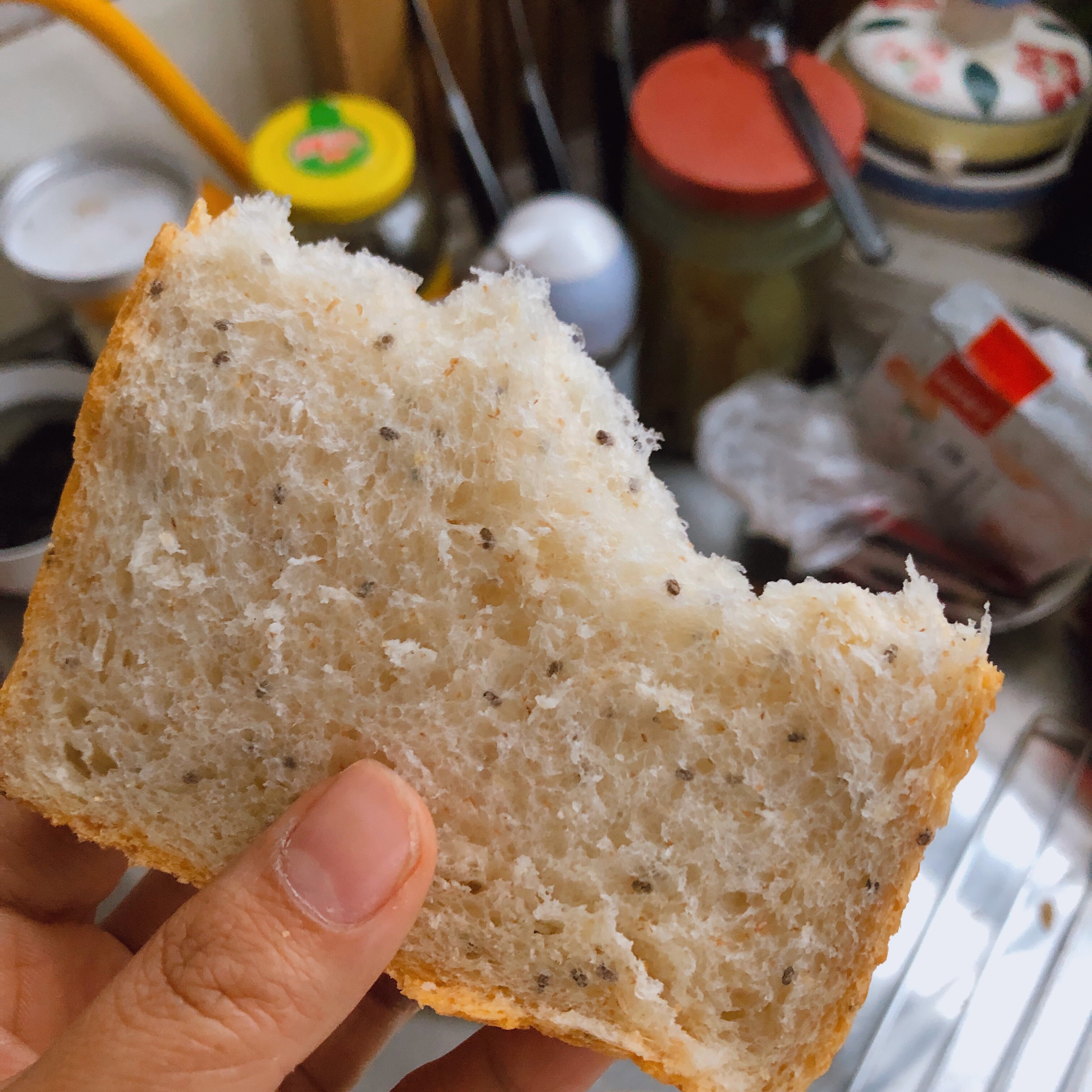 健康低糖全麦奇亚籽吐司无需面包机水合法揉面快速出膜的做法 步骤25