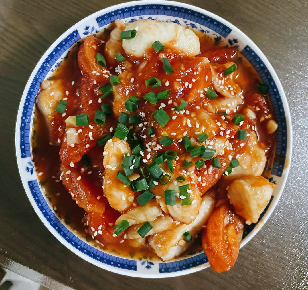 番茄鱼巴沙鱼（也可以用番茄龙利鱼），番茄酱汁超浓郁，营养又下饭！