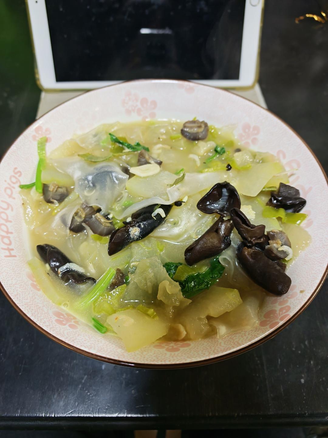 一个人能吃下一锅的虾皮冬瓜粉丝汤