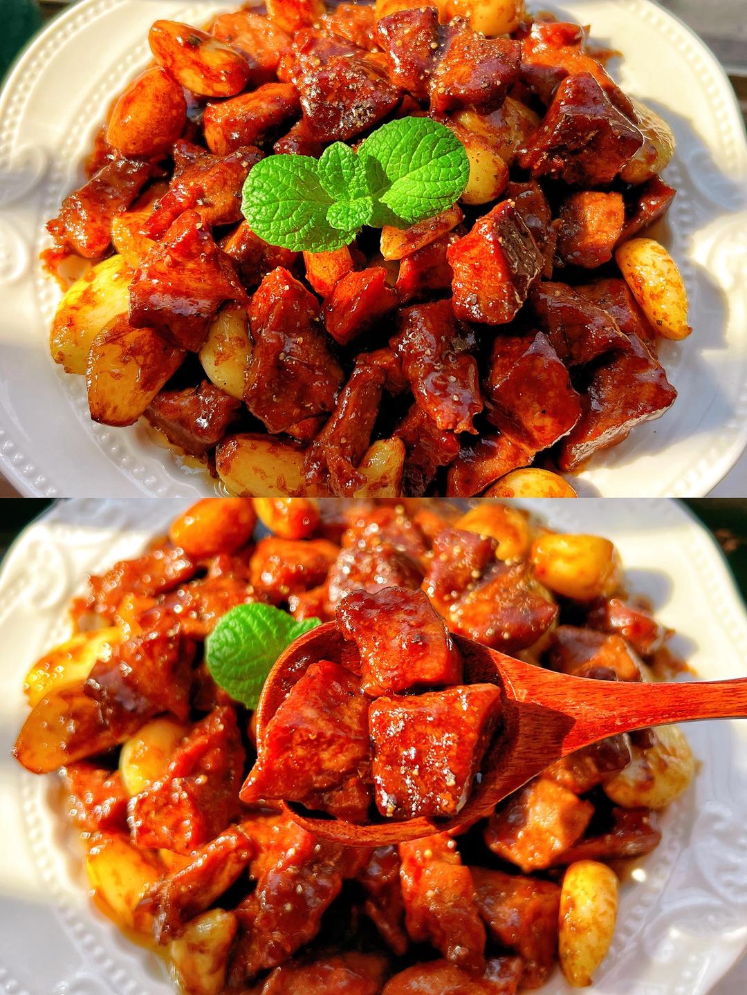 下饭绝配——蒜香黑椒牛肉粒的做法