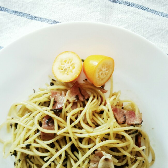 可能是最好吃系列--橄榄菜培根意面