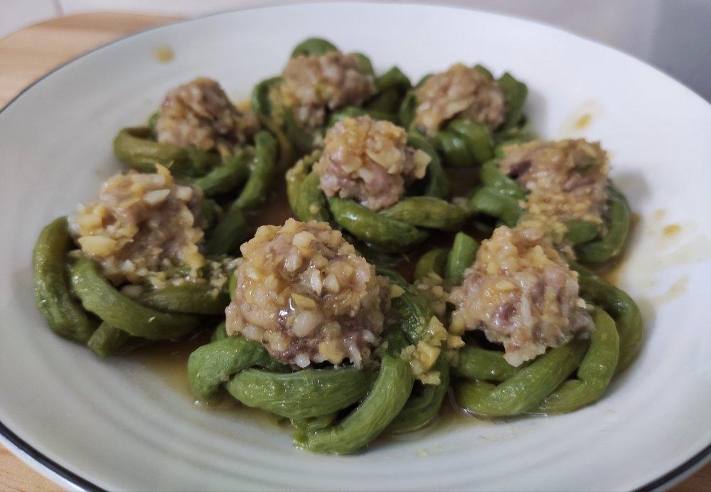 蒸出来的豆角酿肉