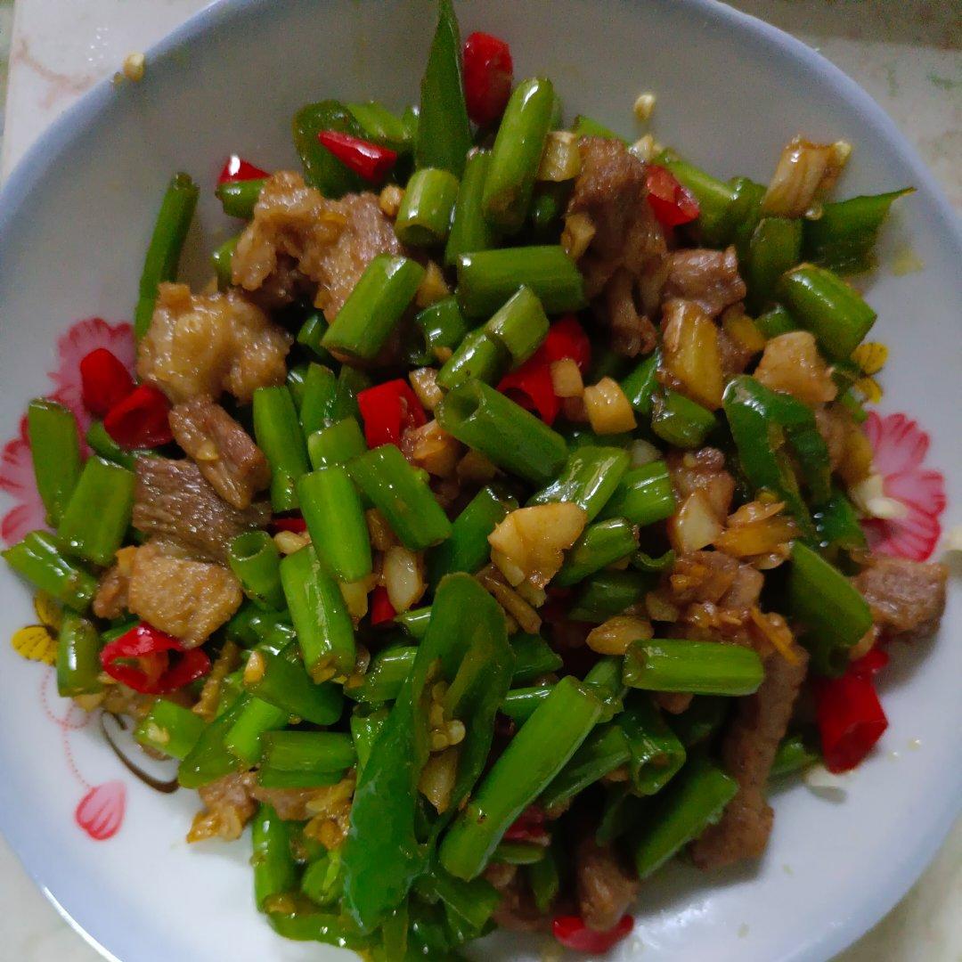 空心菜梗（竹叶菜）青椒炒肉丝