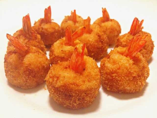 土豆泥鲜虾球