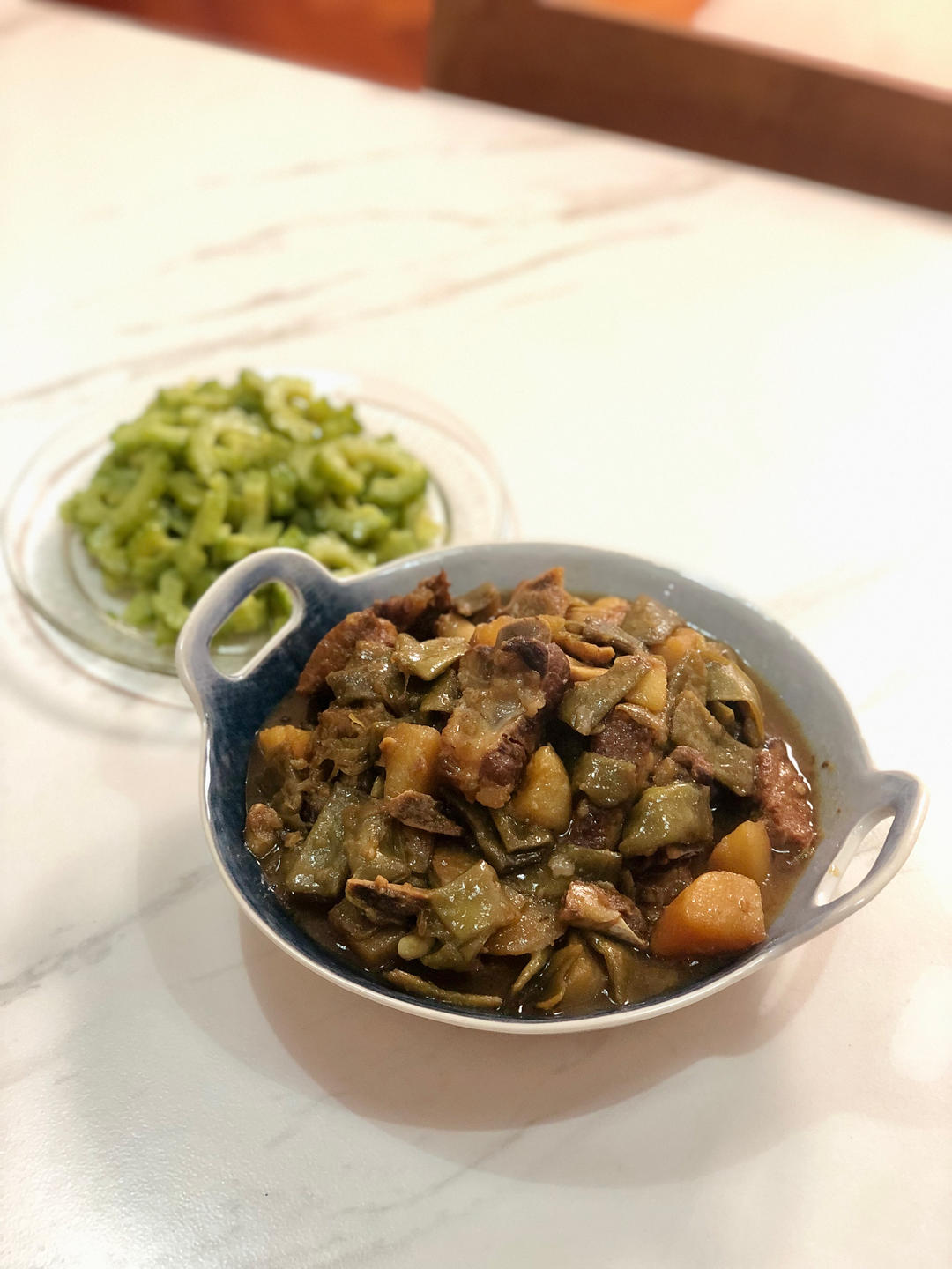 红烧排骨炖豆角