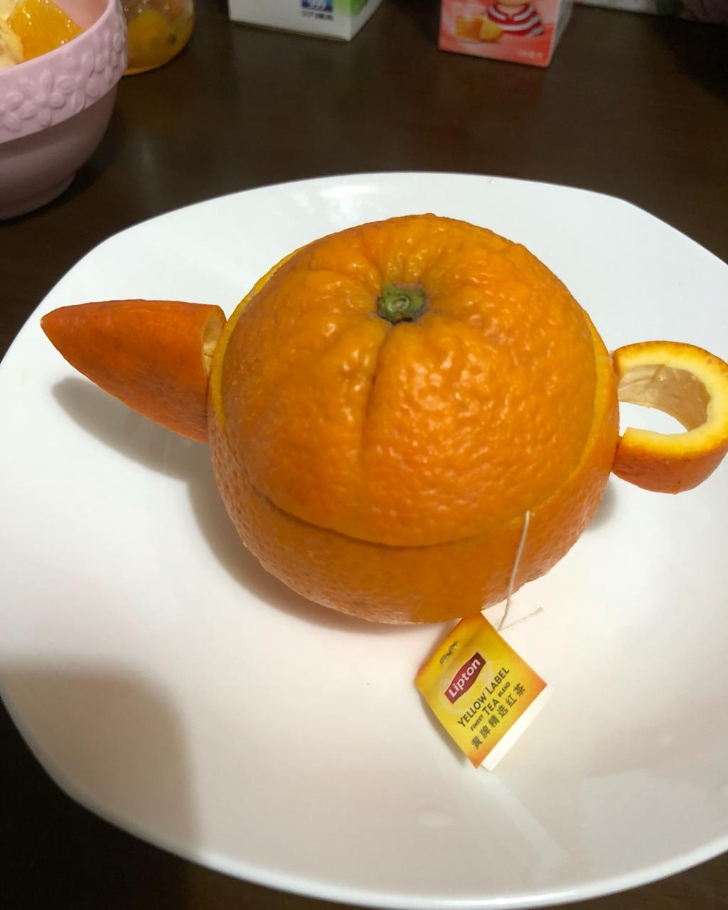 超萌的橙子茶壶