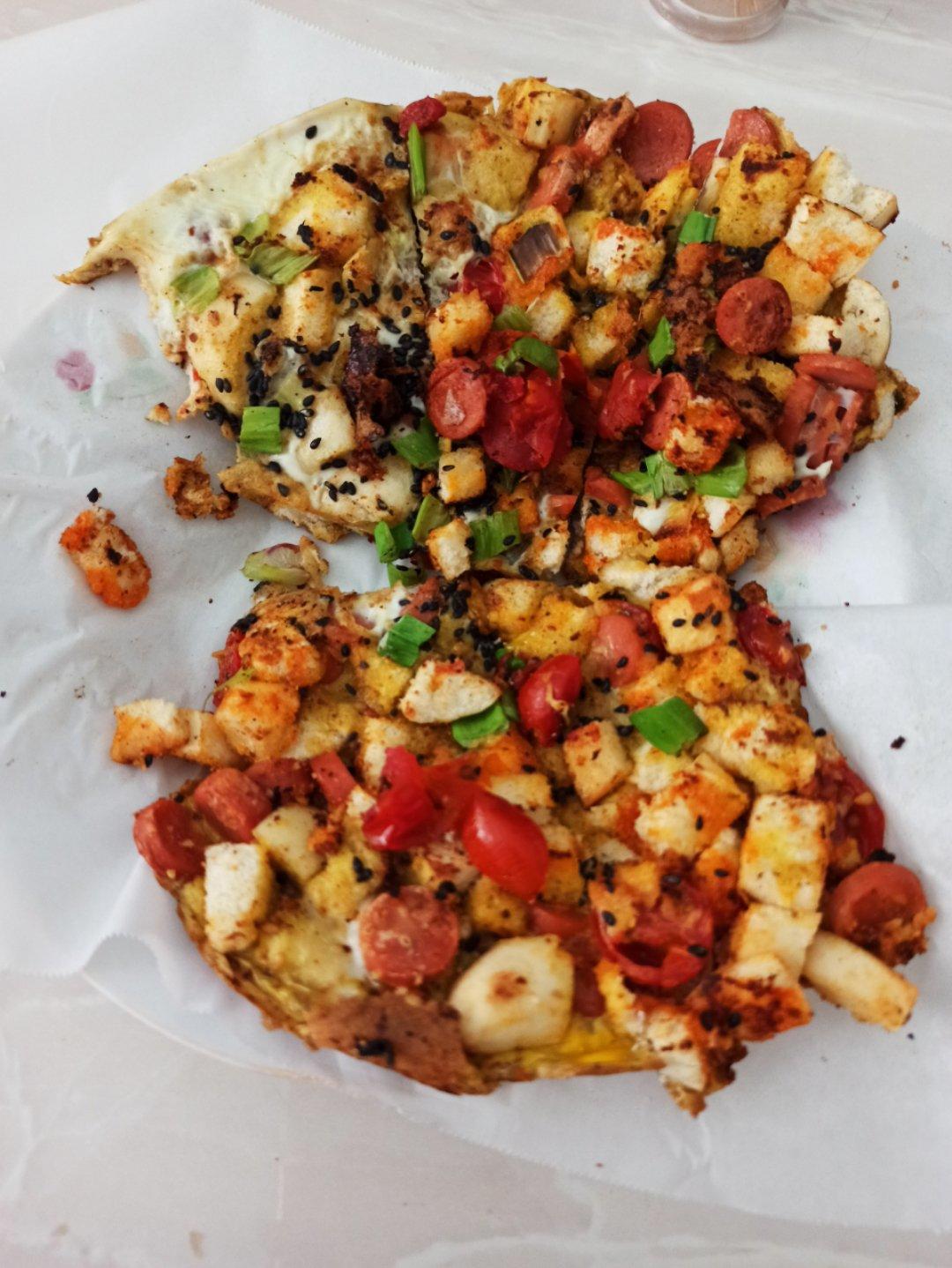 懒人豪华早餐之剩馒头蛋蔬饼