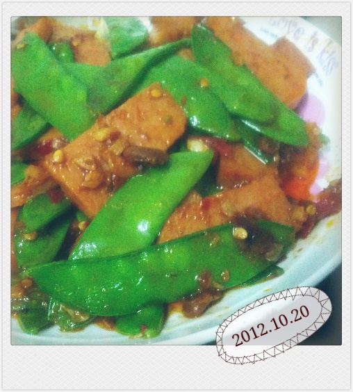 荷兰豆炒午餐肉