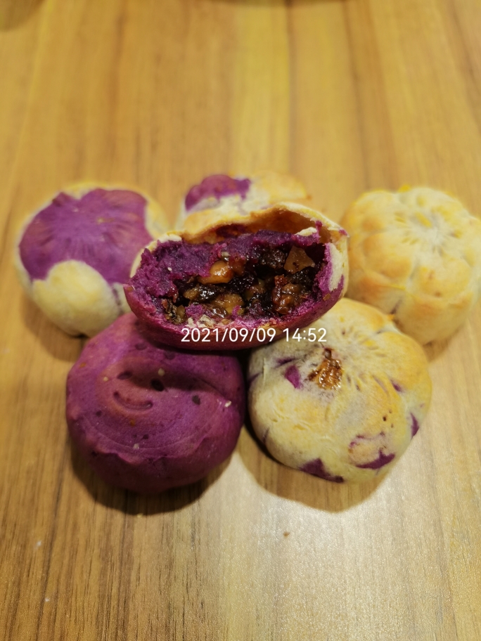山药紫薯月饼的做法