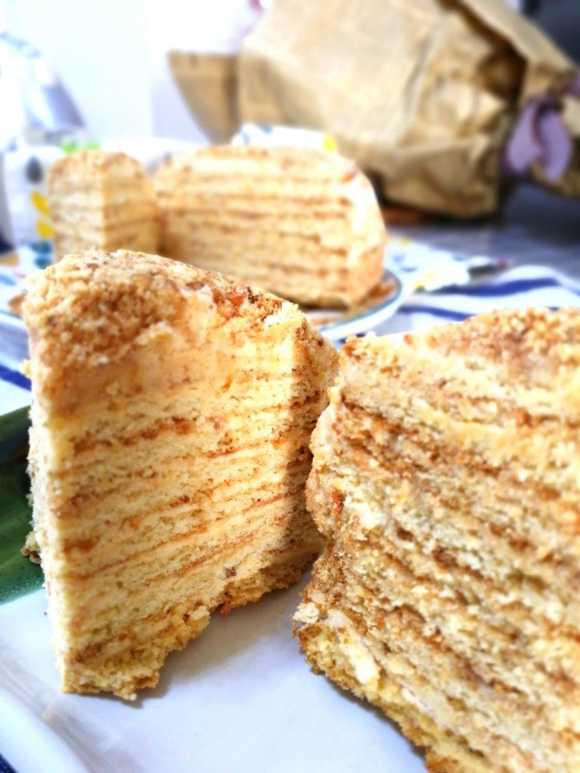 苗苗饭饭做的俄罗斯蜂蜜蛋糕 千层蛋糕【又名提拉米苏】