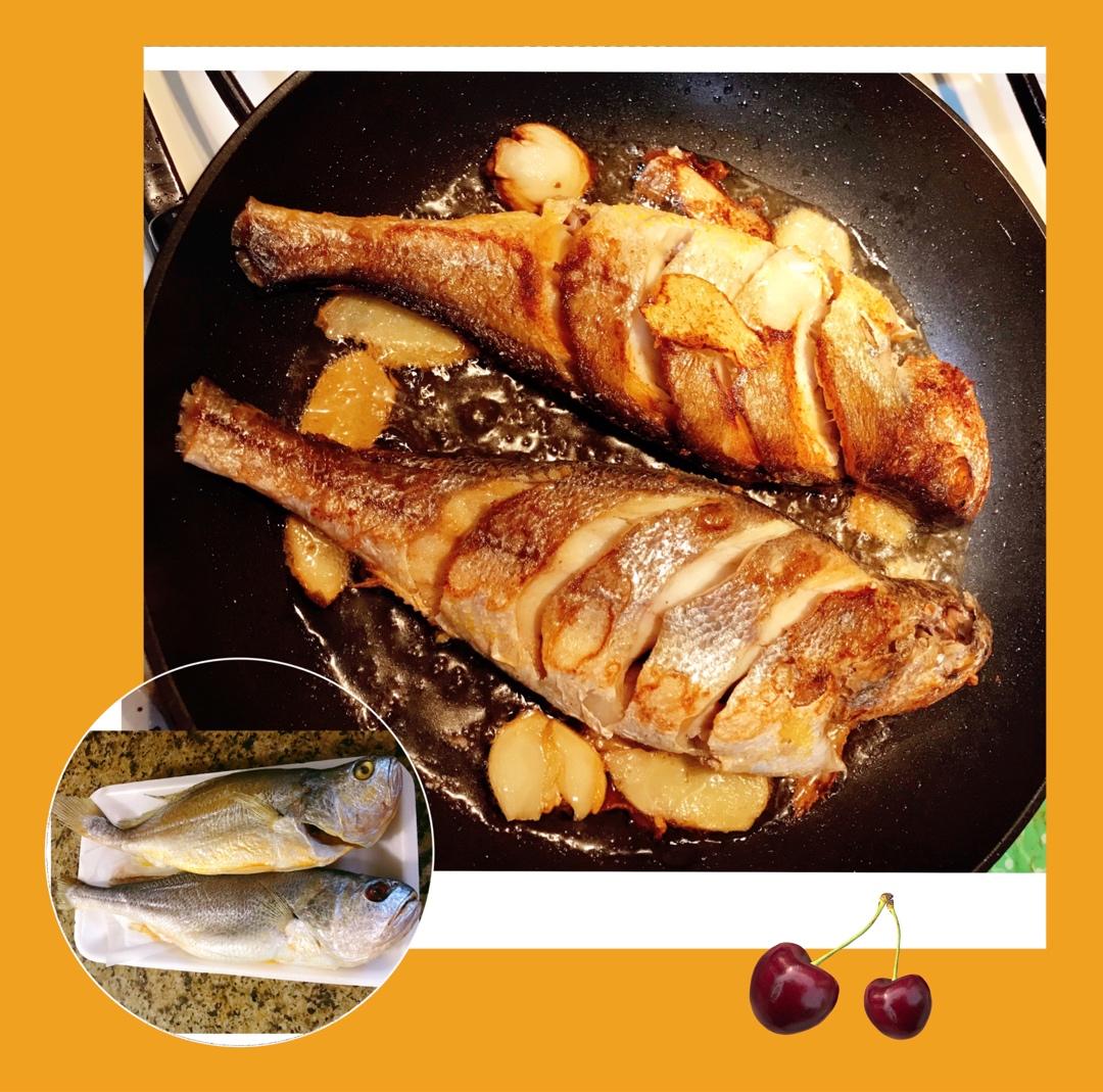 煎鱼/煎黄花鱼/漂亮不掉皮/铁锅煎鱼不粘锅