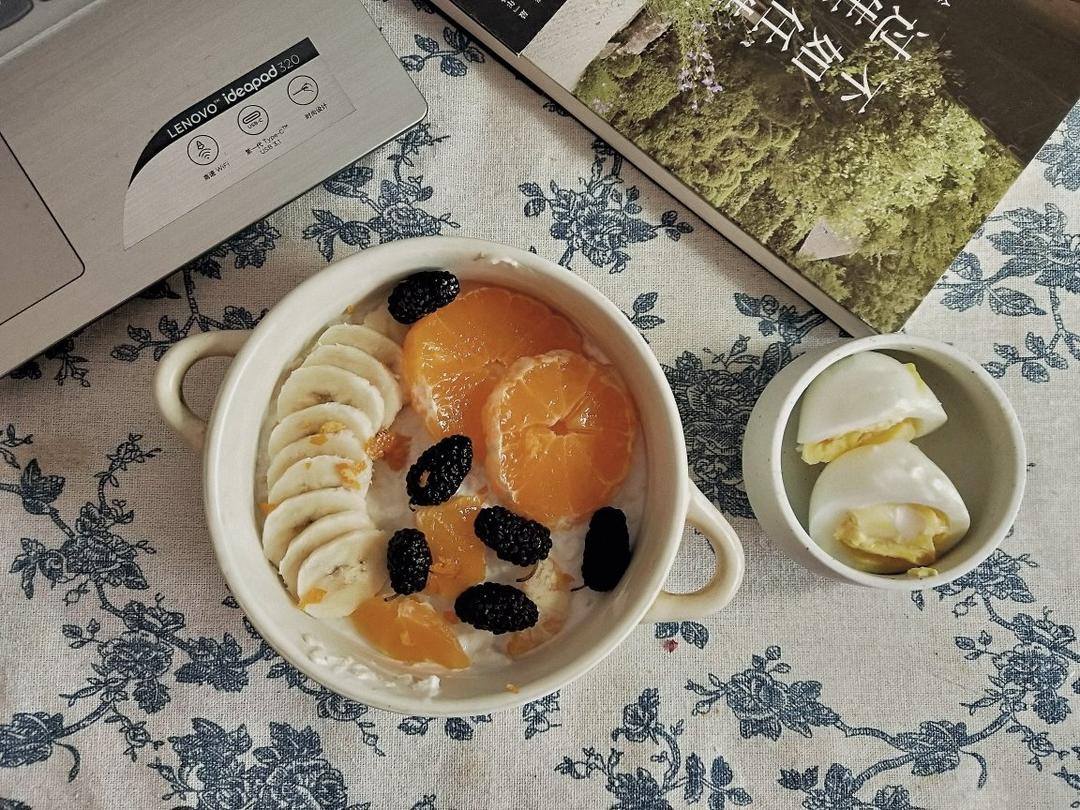 隔夜醪糟牛奶水果燕麦粥【轻卡甜品】