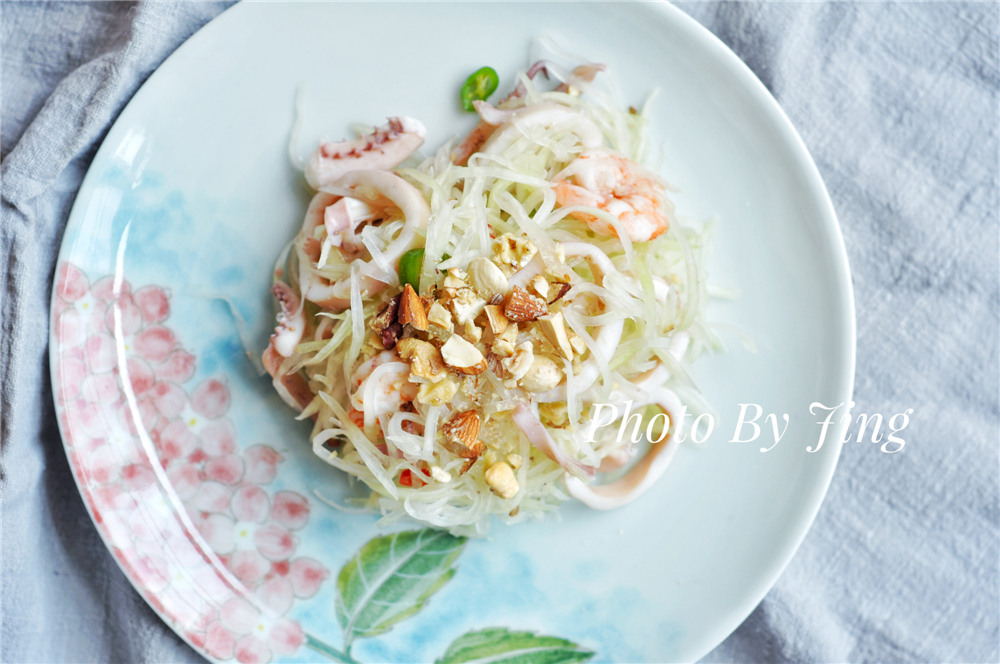 【炊烟食堂】泰式青木瓜海鲜沙拉的做法