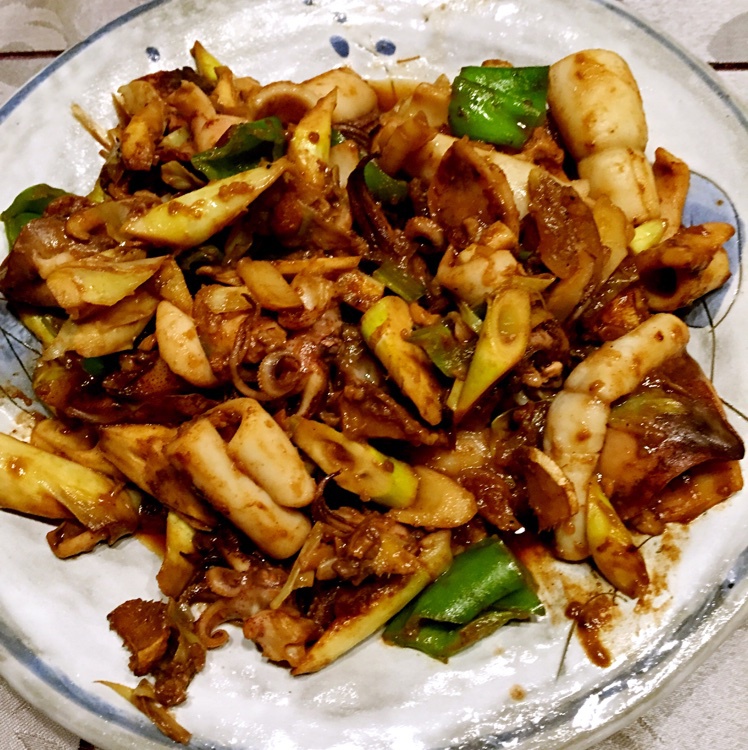 懒成精做的酱烧笔管鱼