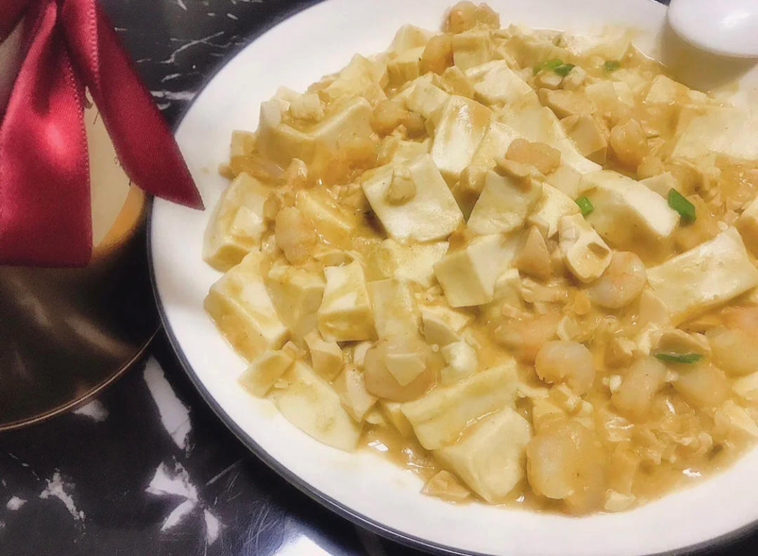 无碳低卡|好吃到舔盘🥘咸蛋黄虾仁豆腐🍤