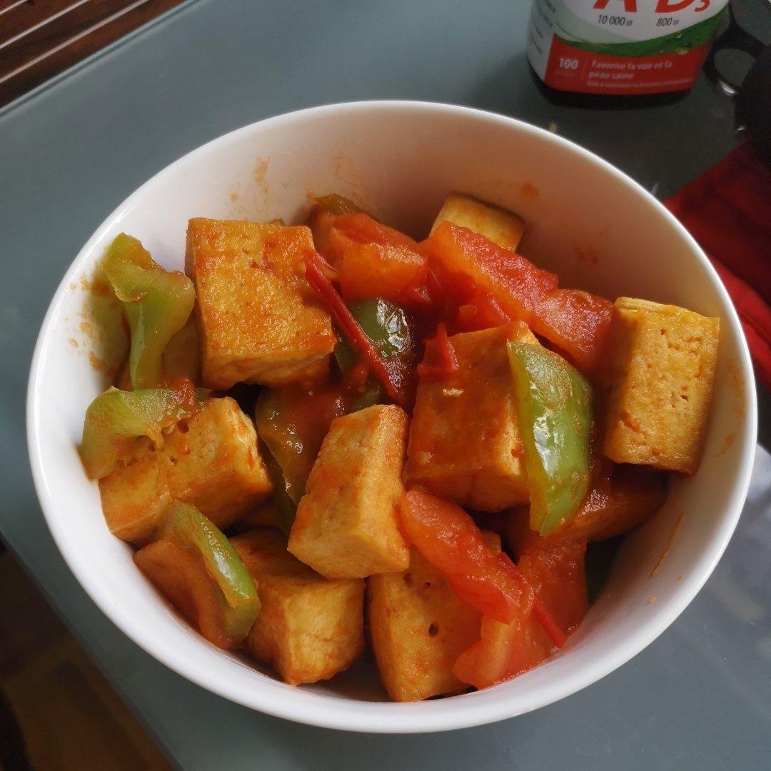 番茄炒豆腐(硬豆腐)