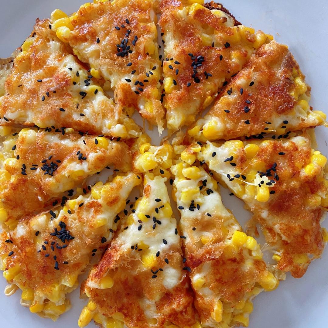 5分钟搞定黄金芝士玉米烙，金黄酥脆，巨拉丝‼️巨好吃‼️
