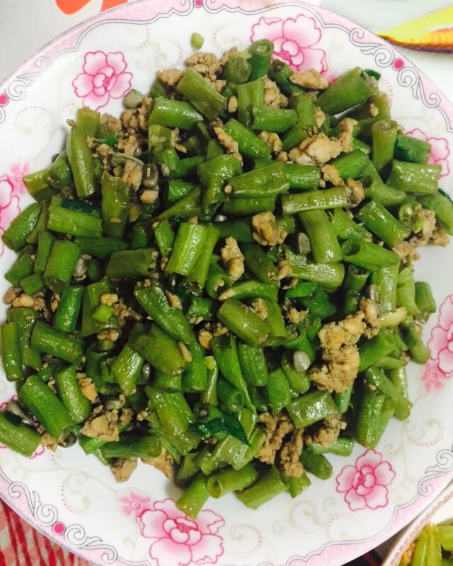 长豆角肉沫