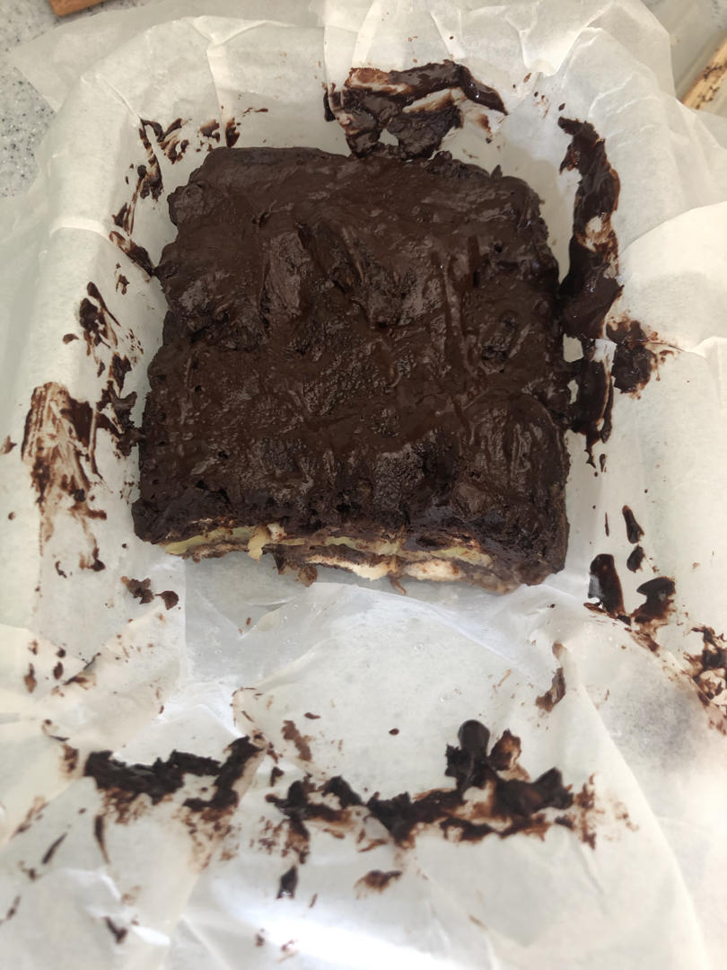 懒人减脂餐·免烤🌈巧克力香蕉吐司冰蛋糕