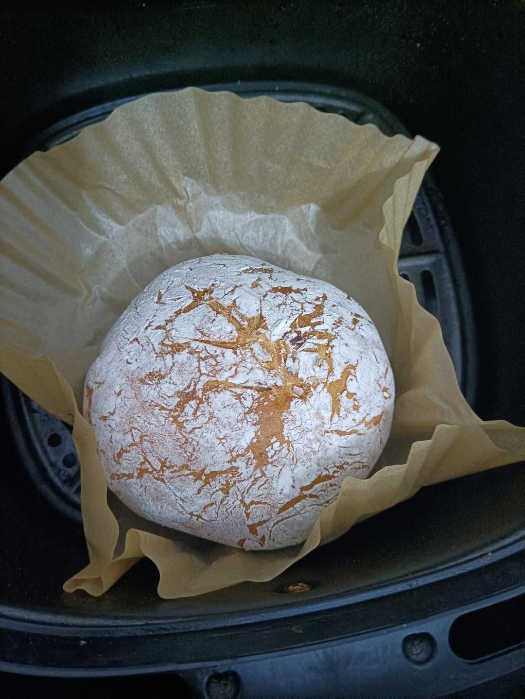 空气炸锅版免揉面包！！！一次成功！