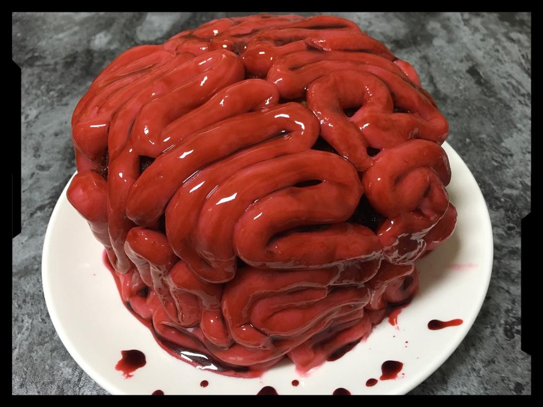 万圣节大脑蛋糕极简版！！！不用翻糖与奶油！！