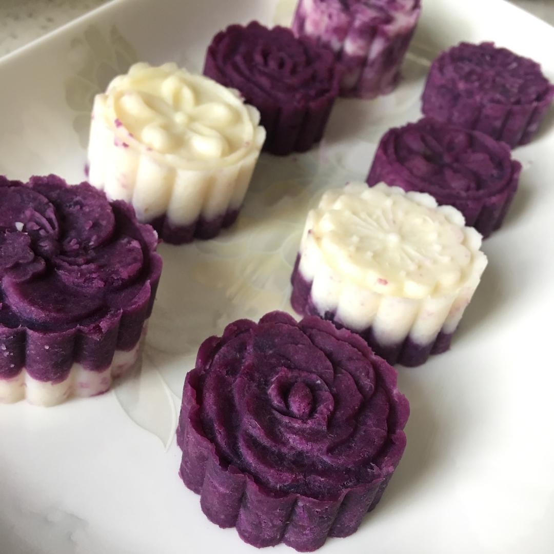 jersey方做的紫薯山药糕