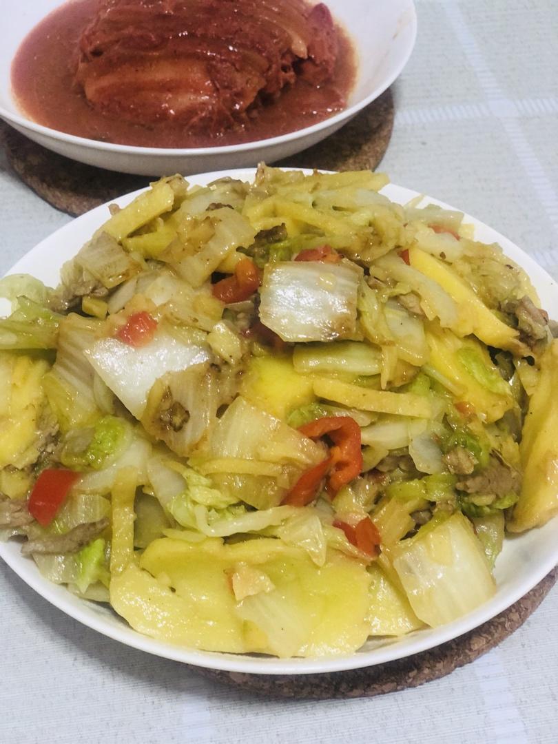 宁波炒年糕（白菜肉丝炒年糕）