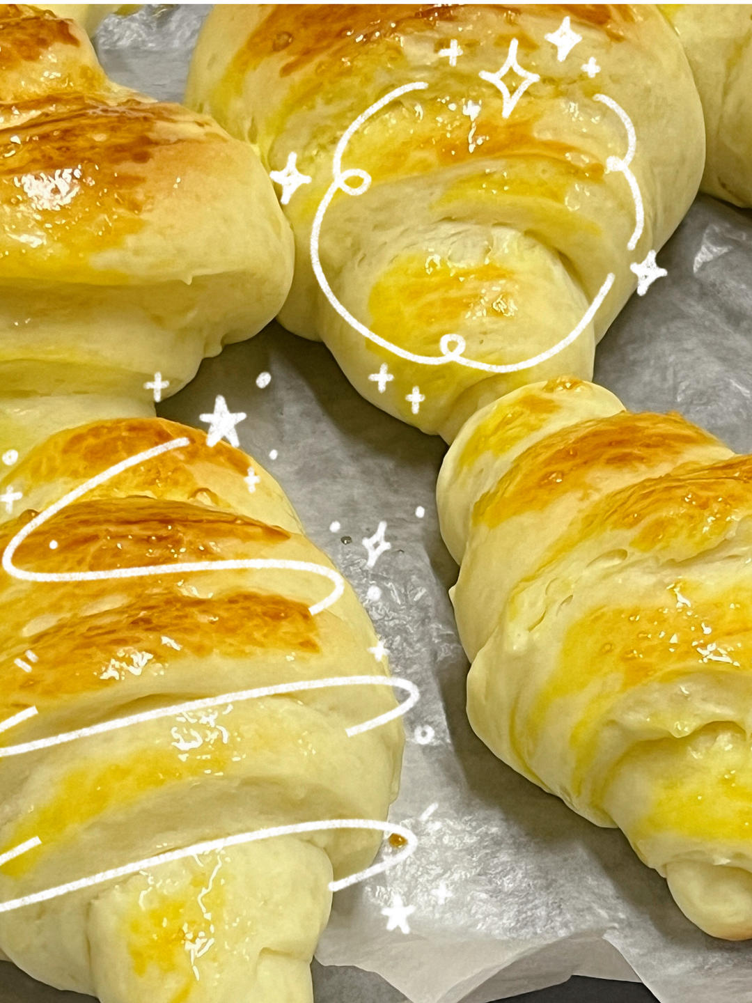 奶香牛角包，松软香甜零失败，早餐必备